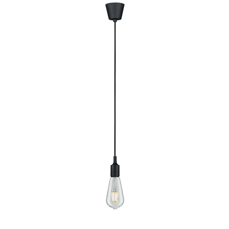 Suspension Ketil IP44 max1x20W E27 noir 230V silicone/plastique - P...
