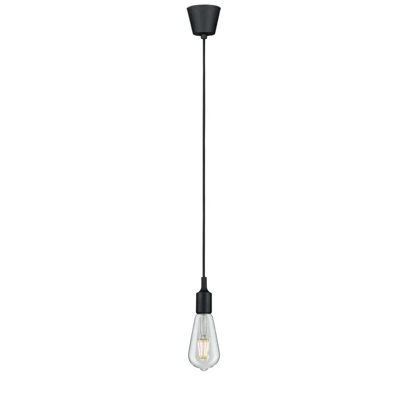 Lum en susp Neordic Ketil max1x20W E27 Noir 230V silicone/plastique...