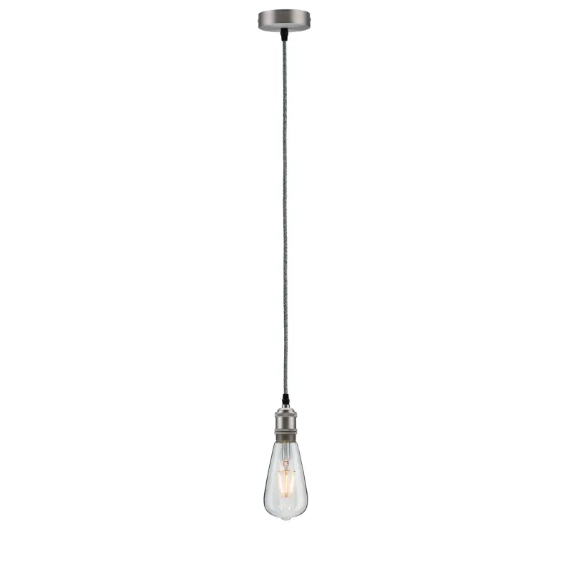 Lum en susp Neordic Eldar max1x20W E27 Gris/Nickel brossé 230 V Mét...