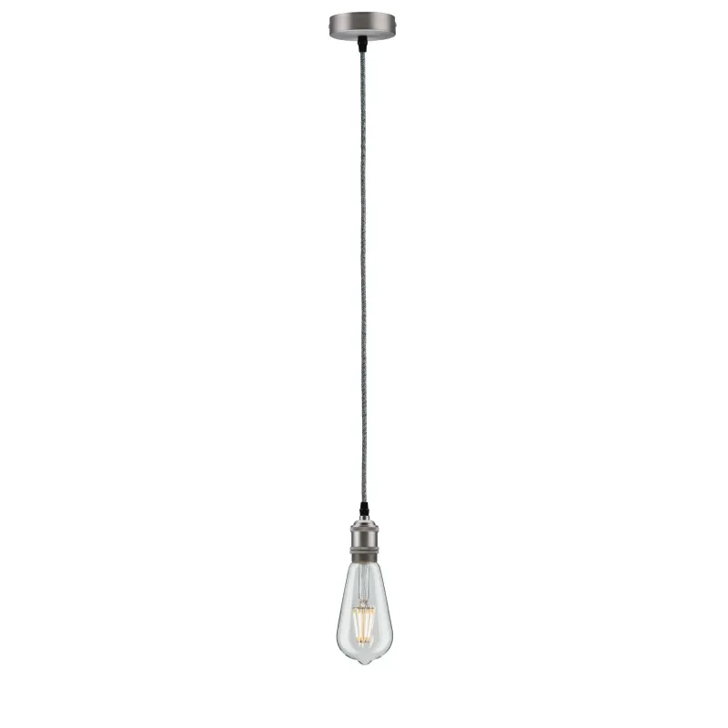 Lum en susp Neordic Eldar max1x20W E27 Gris/Nickel brossé 230 V Mét...