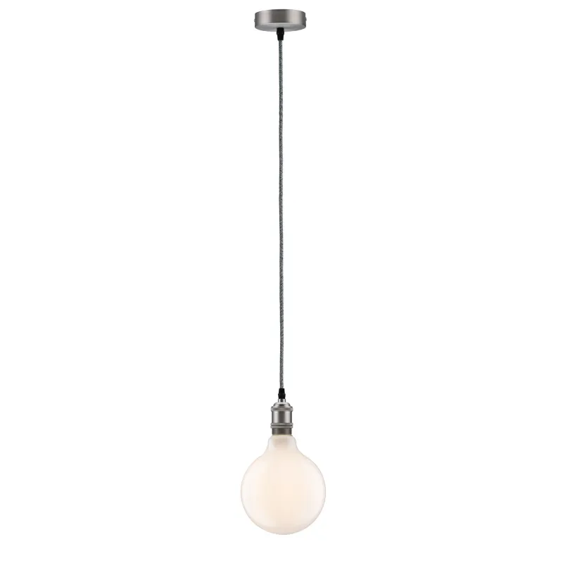 Lum en susp Neordic Eldar max1x20W E27 Gris/Nickel brossé 230 V Mét...