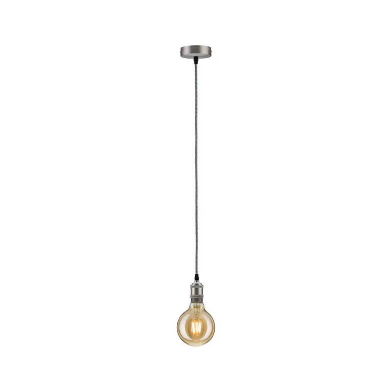 Lum en susp Neordic Eldar max1x20W E27 Gris/Nickel brossé 230 V Mét...
