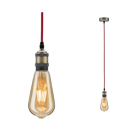Lum en susp Neordic Eldar max1x20W E27 Rouge/Bruni 230V Métal - Pas...
