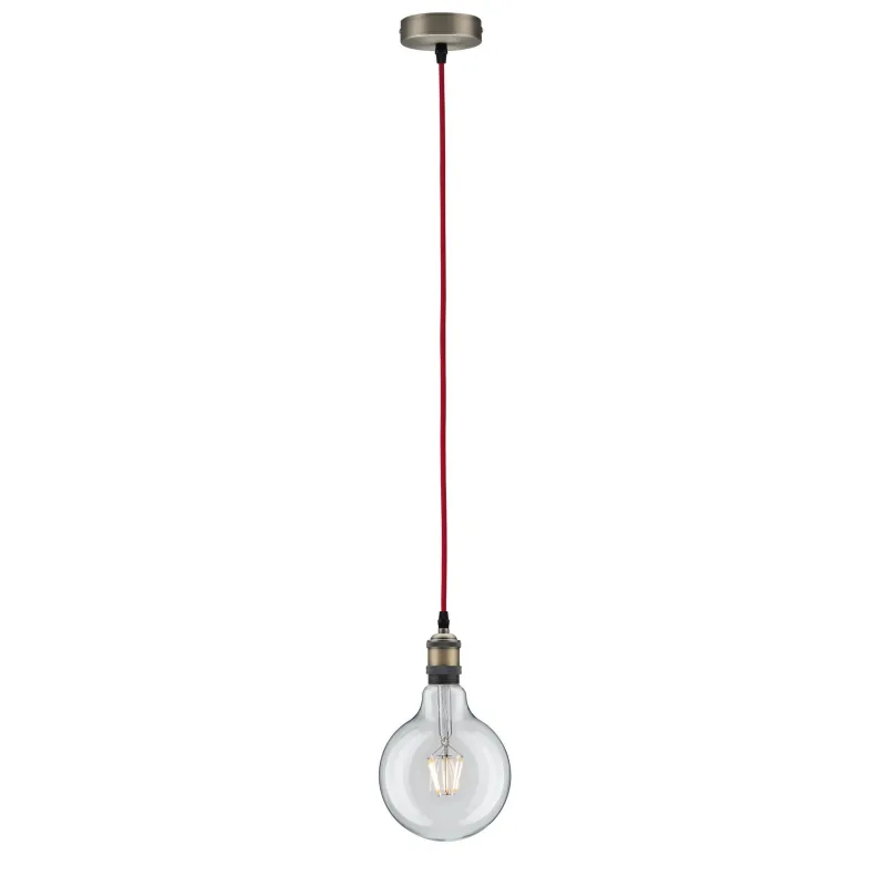 Lum en susp Neordic Eldar max1x20W E27 Rouge/Bruni 230V Métal - Pas...