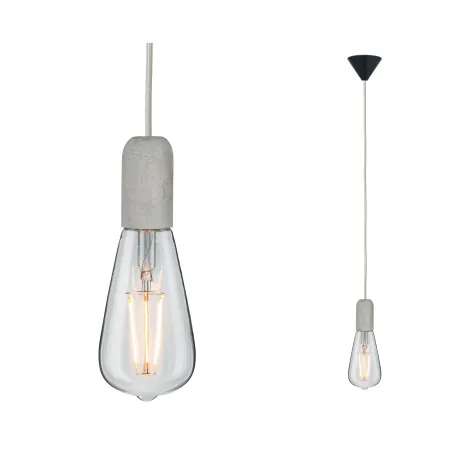Lum en susp Neordic Jano max1x20W E27 Gris/Noir 230V béton/plastiqu...