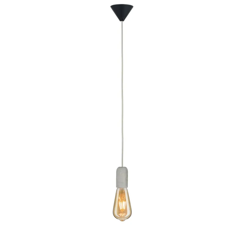 Lum en susp Neordic Jano max1x20W E27 Gris/Noir 230V béton/plastiqu...