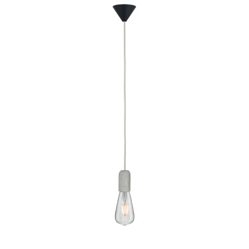 Lum en susp Neordic Jano max1x20W E27 Gris/Noir 230V béton/plastiqu...