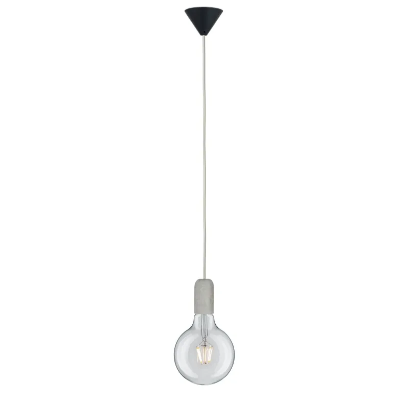 Lum en susp Neordic Jano max1x20W E27 Gris/Noir 230V béton/plastiqu...