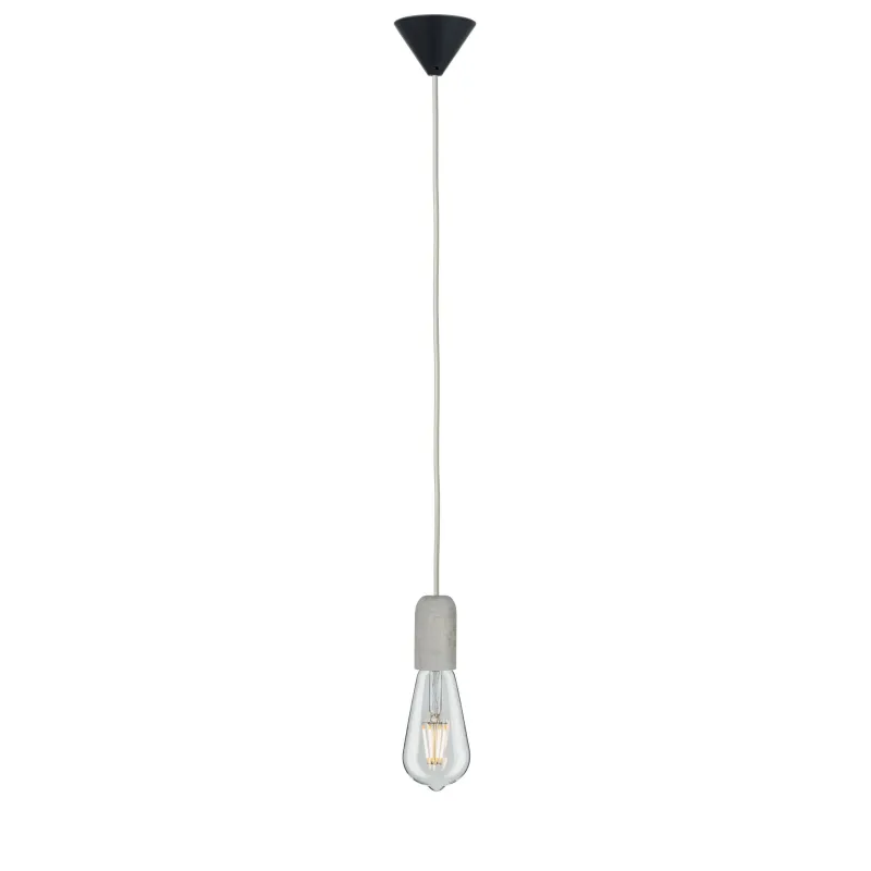 Lum en susp Neordic Jano max1x20W E27 Gris/Noir 230V béton/plastiqu...