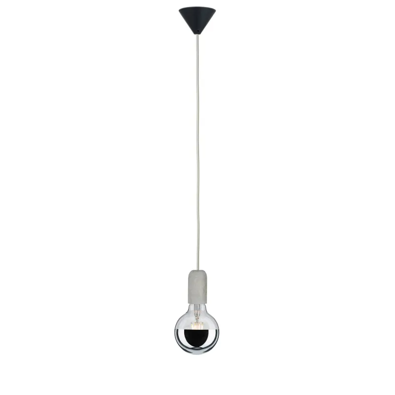 Lum en susp Neordic Jano max1x20W E27 Gris/Noir 230V béton/plastiqu...