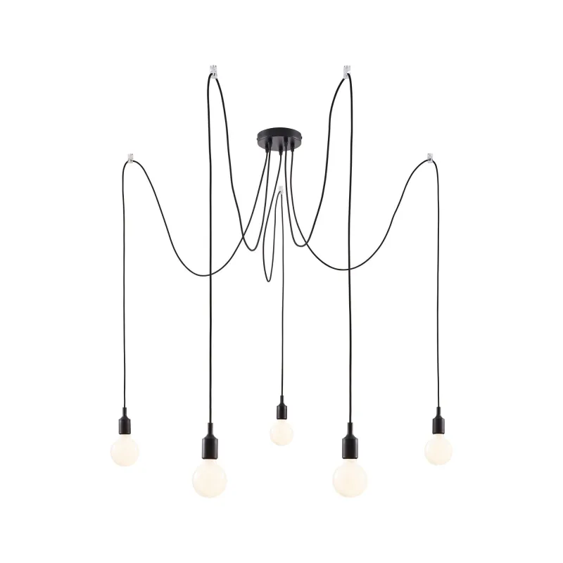 Suspension Ketil Neordic max.5x20W E27 noir 230V silicone/métal - P...