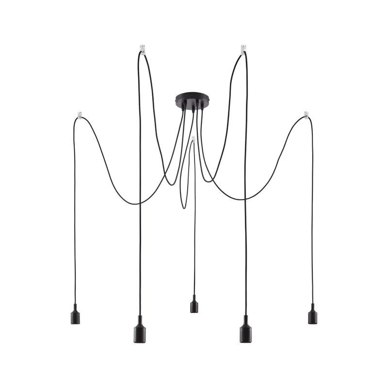Suspension Ketil Neordic max.5x20W E27 noir 230V silicone/métal - P...