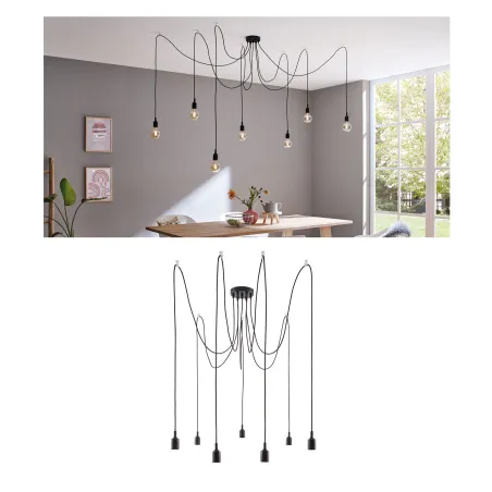 Suspension Ketil Neordic max.7x20W E27 noir 230V silicone/métal - P...