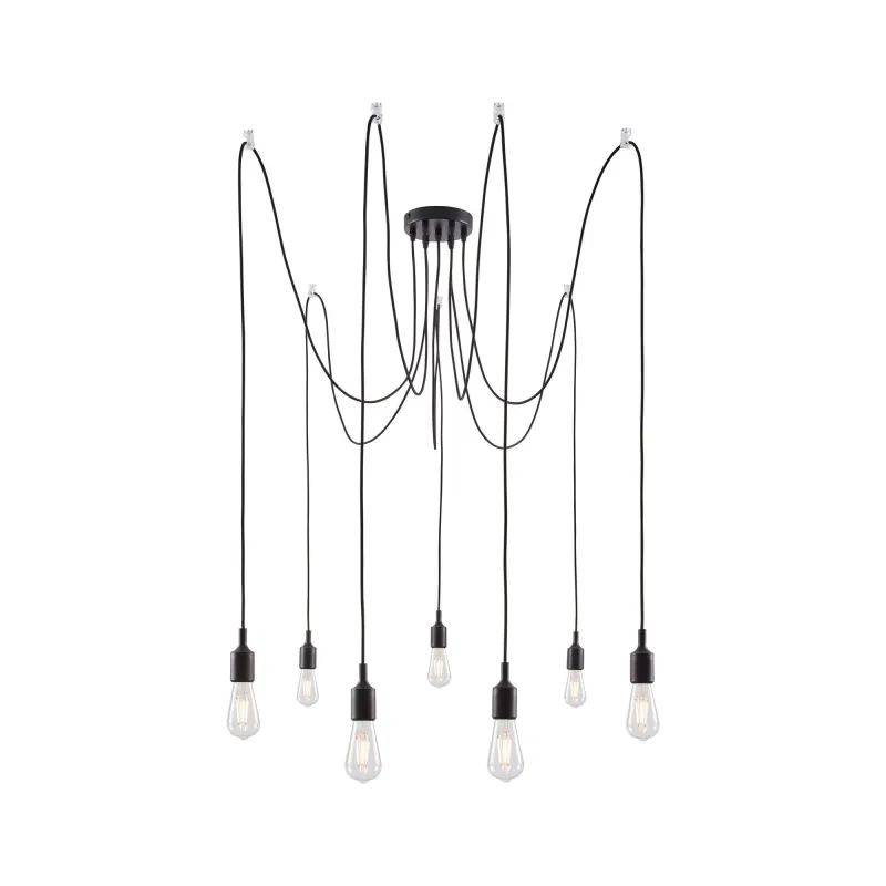 Suspension Ketil Neordic max.7x20W E27 noir 230V silicone/métal - P...