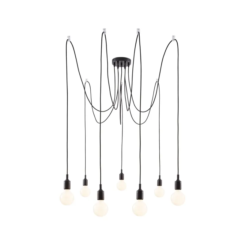 Suspension Ketil Neordic max.7x20W E27 noir 230V silicone/métal - P...