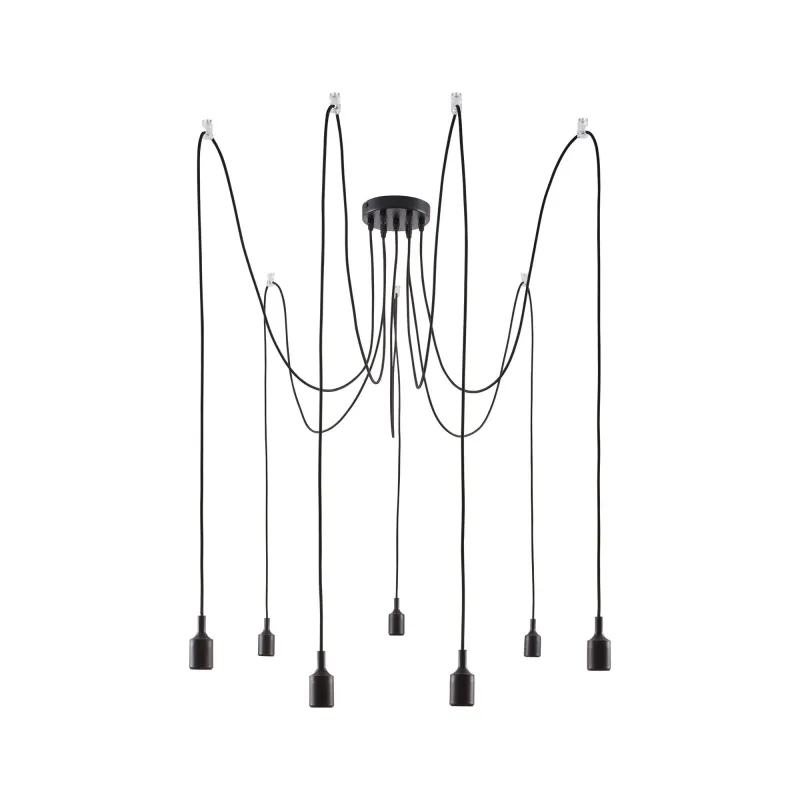 Suspension Ketil Neordic max.7x20W E27 noir 230V silicone/métal - P...