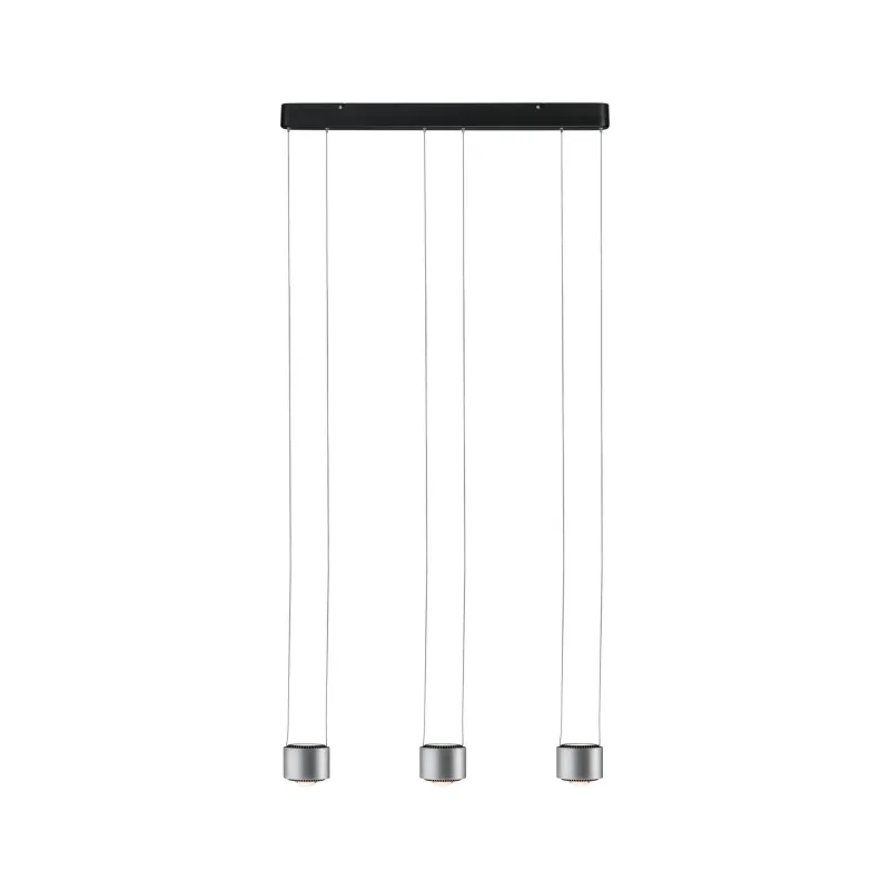 Suspension Aldan grad LED 3x9W Noir/Alu brossé 230V aluminium - Pas...