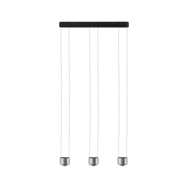 Suspension Aldan grad LED 3x9W Noir/Alu brossé 230V aluminium - Pas...