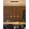 Suspension Aldan grad LED 3x9W Noir/Alu brossé 230V aluminium - Pas...