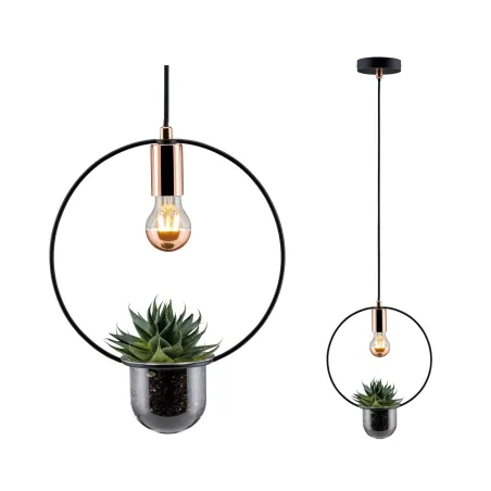 Suspension Neordic Tasja max1x20W E27 Noir/cuivre 230V métal - Pas ...