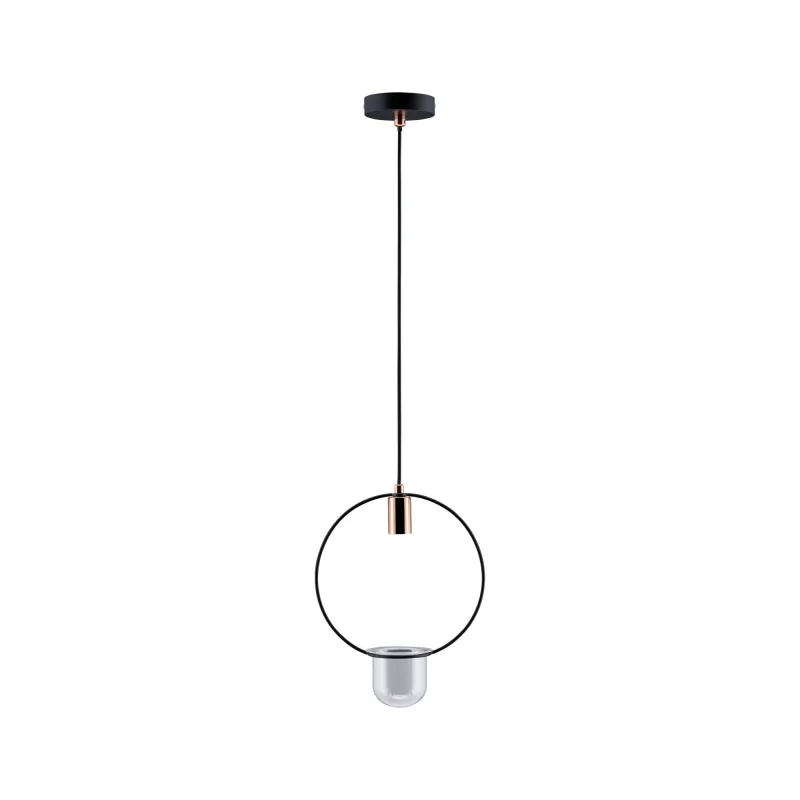 Suspension Neordic Tasja max1x20W E27 Noir/cuivre 230V métal - Pas ...