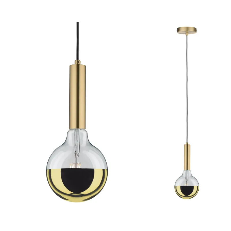 Suspension Neordic Kine max1x20W E27 Laiton brossé 230V, métal - Pa...
