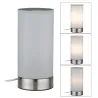 Lampe à poser Pia max.1x25W E14 Blanc/Acier brossé 230V métal/tissu...