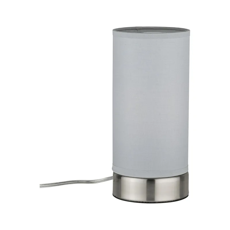 Lampe à poser Pia max.1x25W E14 Blanc/Acier brossé 230V métal/tissu...