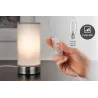 Lampe à poser Pia max.1x25W E14 Blanc/Acier brossé 230V métal/tissu...