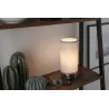 Lampe à poser Pia max.1x25W E14 Blanc/Acier brossé 230V métal/tissu...