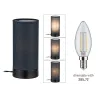 Lampe à poser Pia max.1x25W E14 Noir mat/Gris 230V Métal/tissu - Pa...