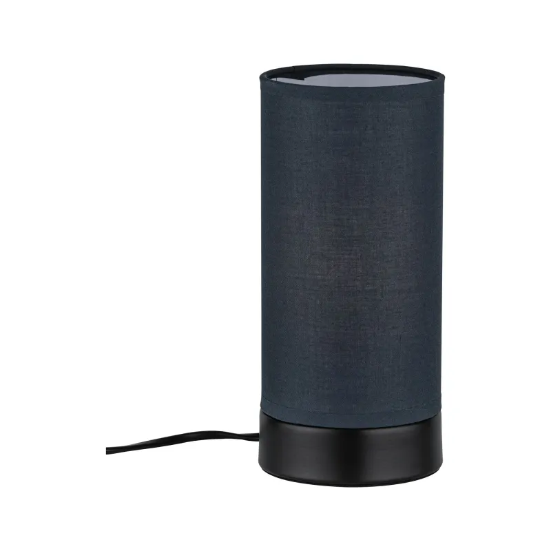 Lampe à poser Pia max.1x25W E14 Noir mat/Gris 230V Métal/tissu - Pa...