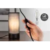 Lampe à poser Pia max.1x25W E14 Noir mat/Gris 230V Métal/tissu - Pa...