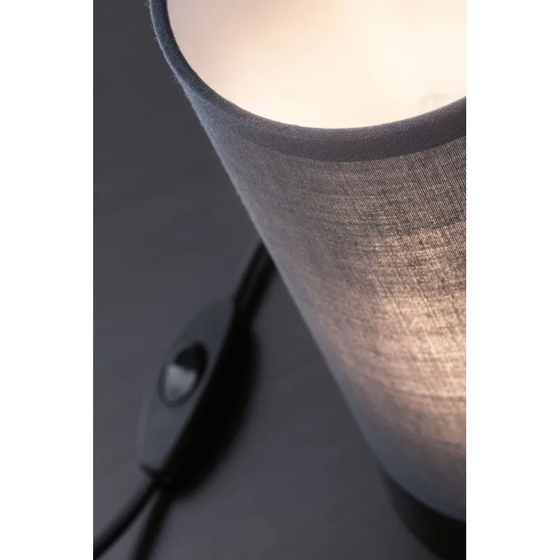 Lampe à poser Pia max.1x25W E14 Noir mat/Gris 230V Métal/tissu - Pa...