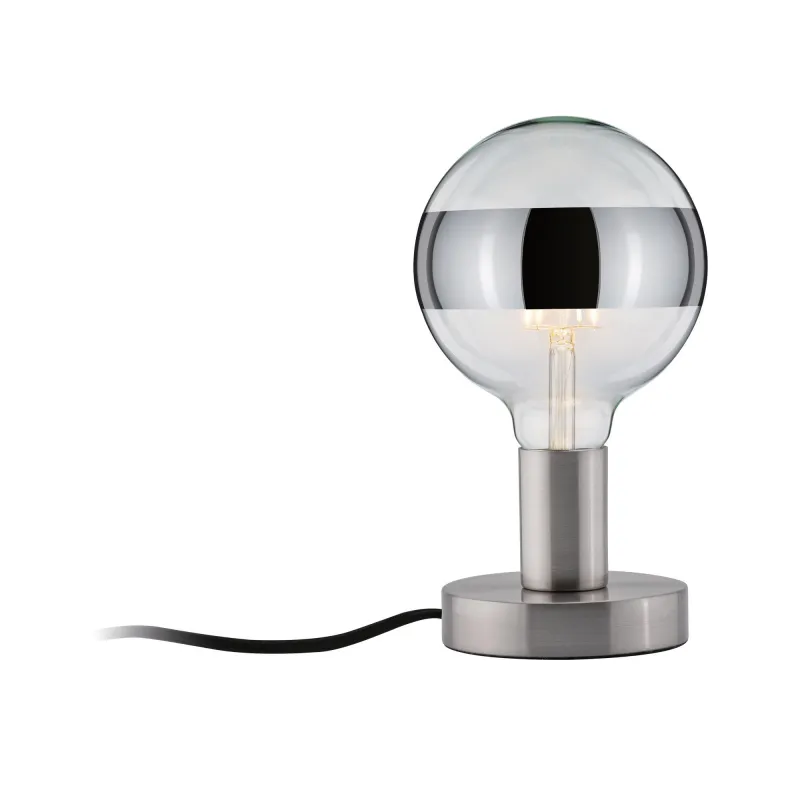 Lampe à poser Neordic Haldor max 1x20W E27 Acier brossé 230V métal ...