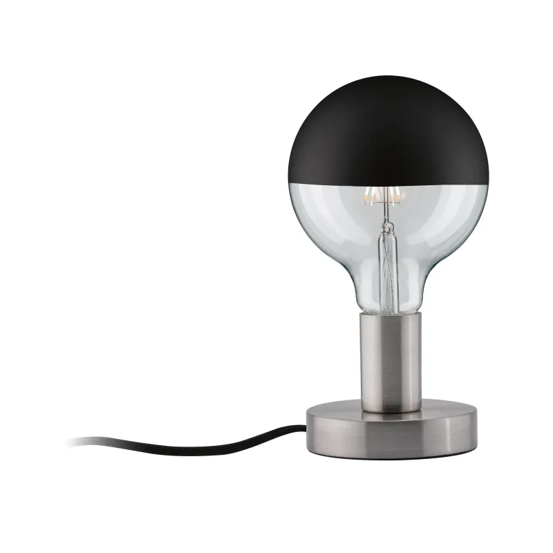 Lampe à poser Neordic Haldor max 1x20W E27 Acier brossé 230V métal ...