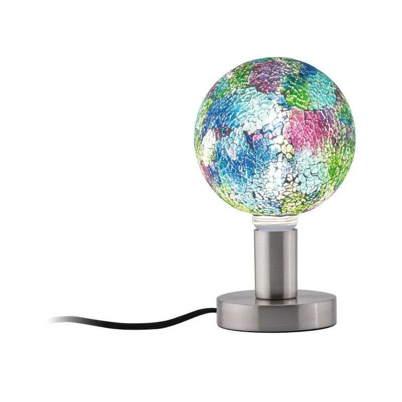 Lampe à poser Neordic Haldor max 1x20W E27 Acier brossé 230V métal ...