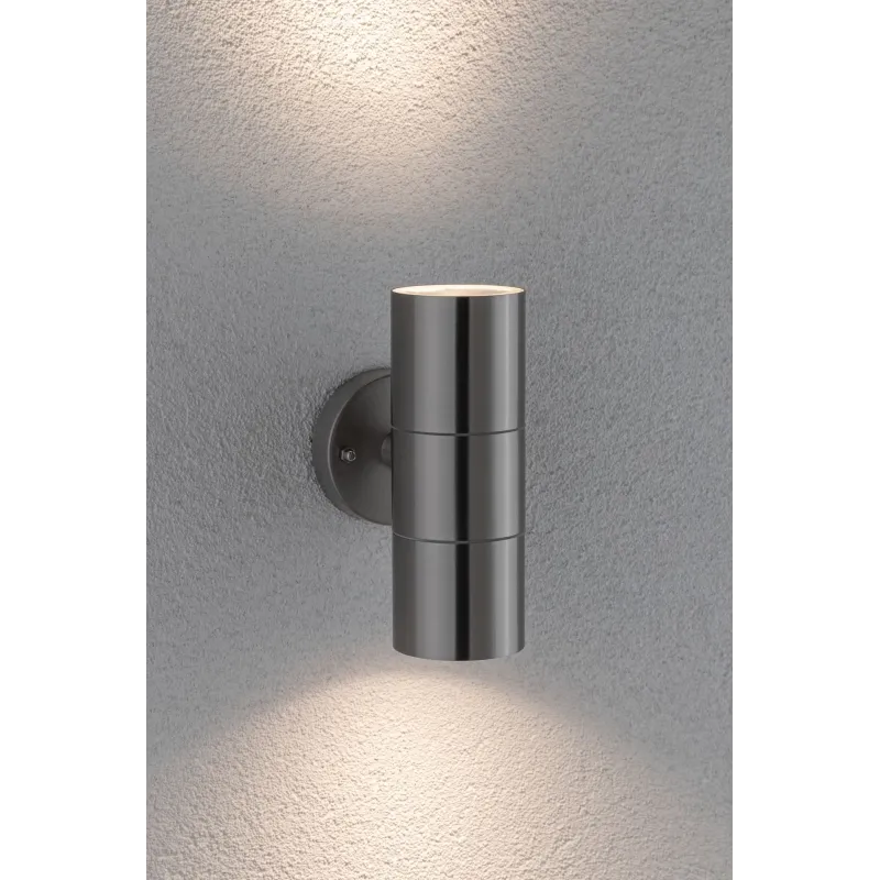 Ext 230V STD flammé IP44 max. 2x35W GU10 inox brossé - Pas cher