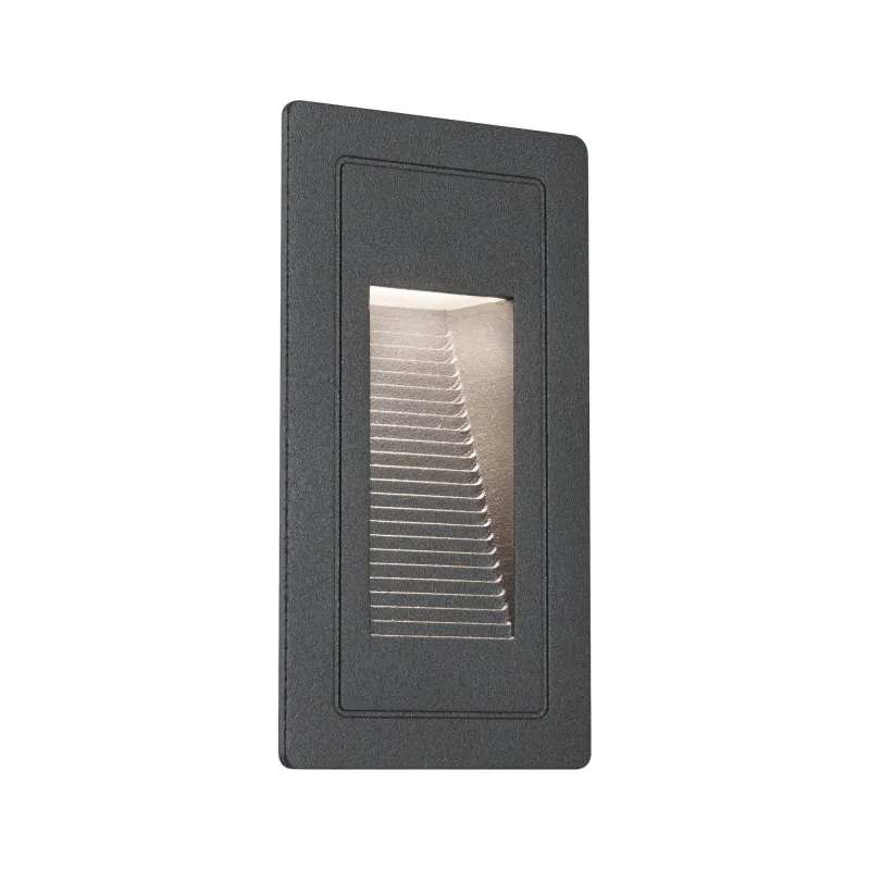 Extérieur 230V Encastré mur High 2W IP65 3000K 105x60 aluminium - P...