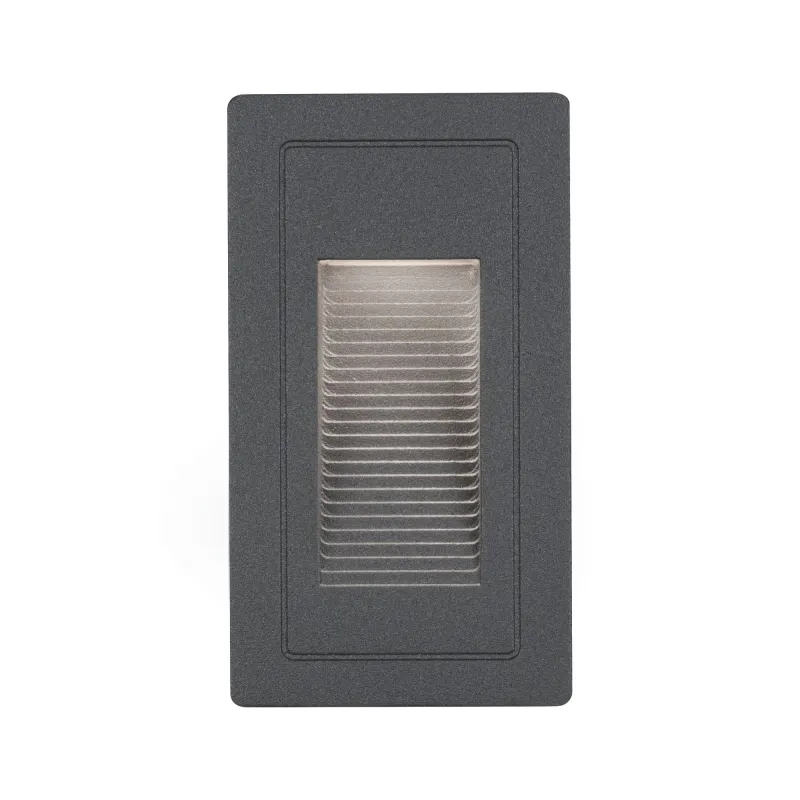 Extérieur 230V Encastré mur High 2W IP65 3000K 105x60 aluminium - P...