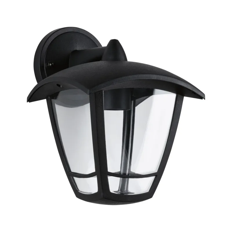 Applique extérieure 230V Classic Curved IP44 E27 Verre clair/Noir s...