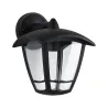 Applique extérieure 230V Classic Curved IP44 E27 Verre clair/Noir s...
