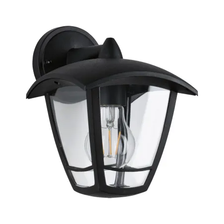 Applique extérieure 230V Classic Curved IP44 E27 Verre clair/Noir s...