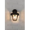 Applique extérieure 230V Classic Curved IP44 E27 Verre clair/Noir s...