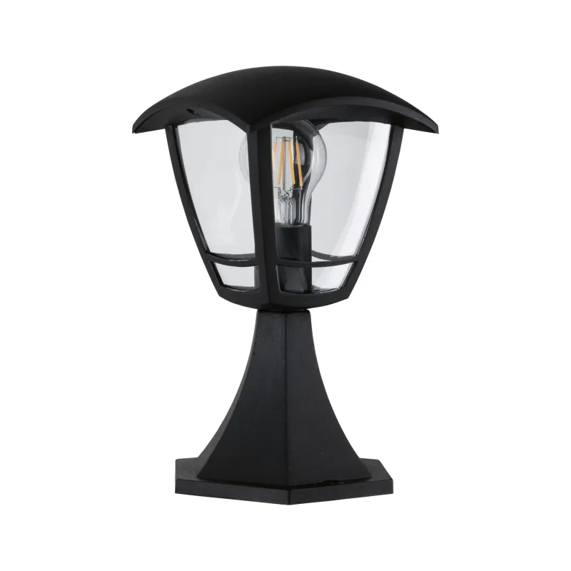 Culot extérieur 230V Classic Curved IP44 E27 Verre clair/Noir sans ...