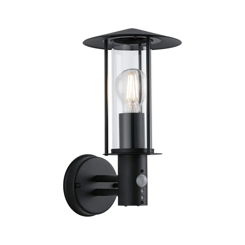 Applique extérieur 230V Classic Sensor IP44 E27 Métal/Verre Dark Gr...
