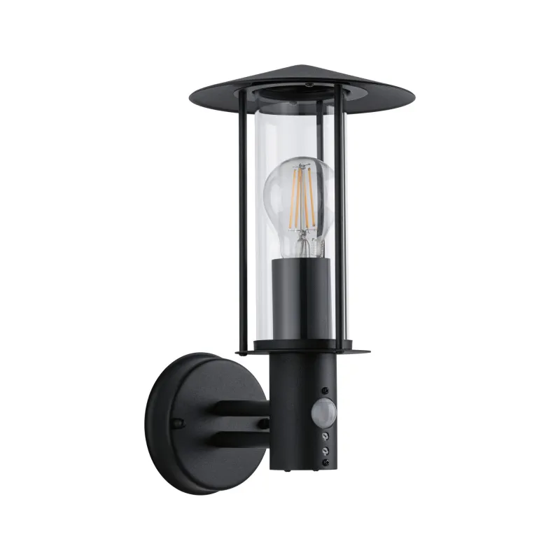 Applique extérieur 230V Classic Sensor IP44 E27 Métal/Verre Dark Gr...