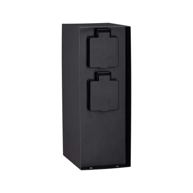 RIO Colonne prises extérieur 230 V x 4 IP44 Acier inoxydable anthra...