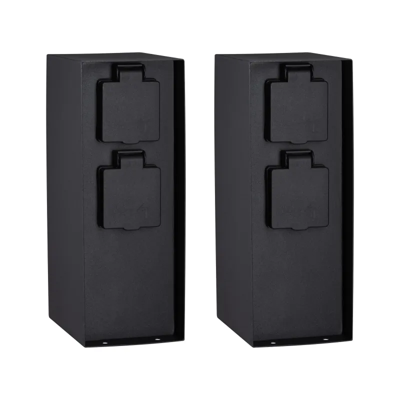 RIO Colonne prises extérieur 230 V x 4 IP44 Acier inoxydable anthra...