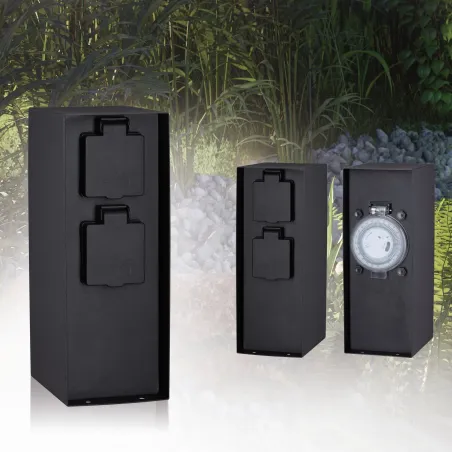 RIO Colonne prises ext. programmateur IP44 230V acier inoxydable an...